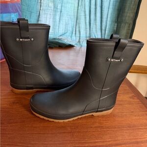Tretorn Wings Neo short / mid-calf rain boots, black (runs wide)